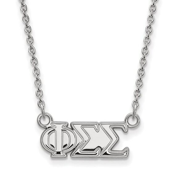 Sterling Silver Phi Sigma Sigma Medium Necklace - Picture 1 of 6
